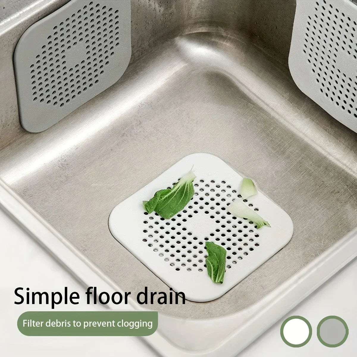 2 Pack Hair Catcher Brush+Strainer Anti-Clog Drain Stopper Shower Plug Anti-Odor Sink Parts Reusable Easy Install