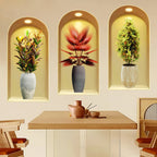 18 Styles Simulated Archway Niche Potted Plant Painting Wall Stickers Bedroom Living Room Hall Peel & Stick Art Mural Decals