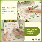 Multifunctional 120 Pages Loose-leaf Notebook Color Flip Up Diary Book Detachable Grid Inner Pages Notepad for School Office