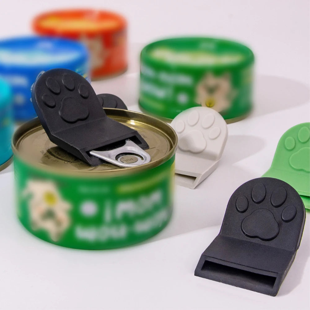 Cute Cat Paw Pet Food Can Opener with Anti Slip Handle, Kitchen Tool for Safe Manual Can Opening Kitchen Tool for Cans Lid