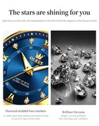 OLEVS 2906 Fashion Date Quartz Couple Watches Diamond Top Brand Luxury Watch For Men Women Waterproof Stainless Steel Wristwatch