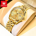 OLEVS 5593 Women's Watch Luxury Brand Women's Quartz Watch Stainless Steel Waterproof Night Light Elegant Business Women Watch