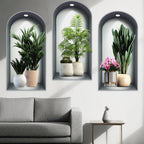 18 Styles Simulated Archway Niche Potted Plant Painting Wall Stickers Bedroom Living Room Hall Peel & Stick Art Mural Decals