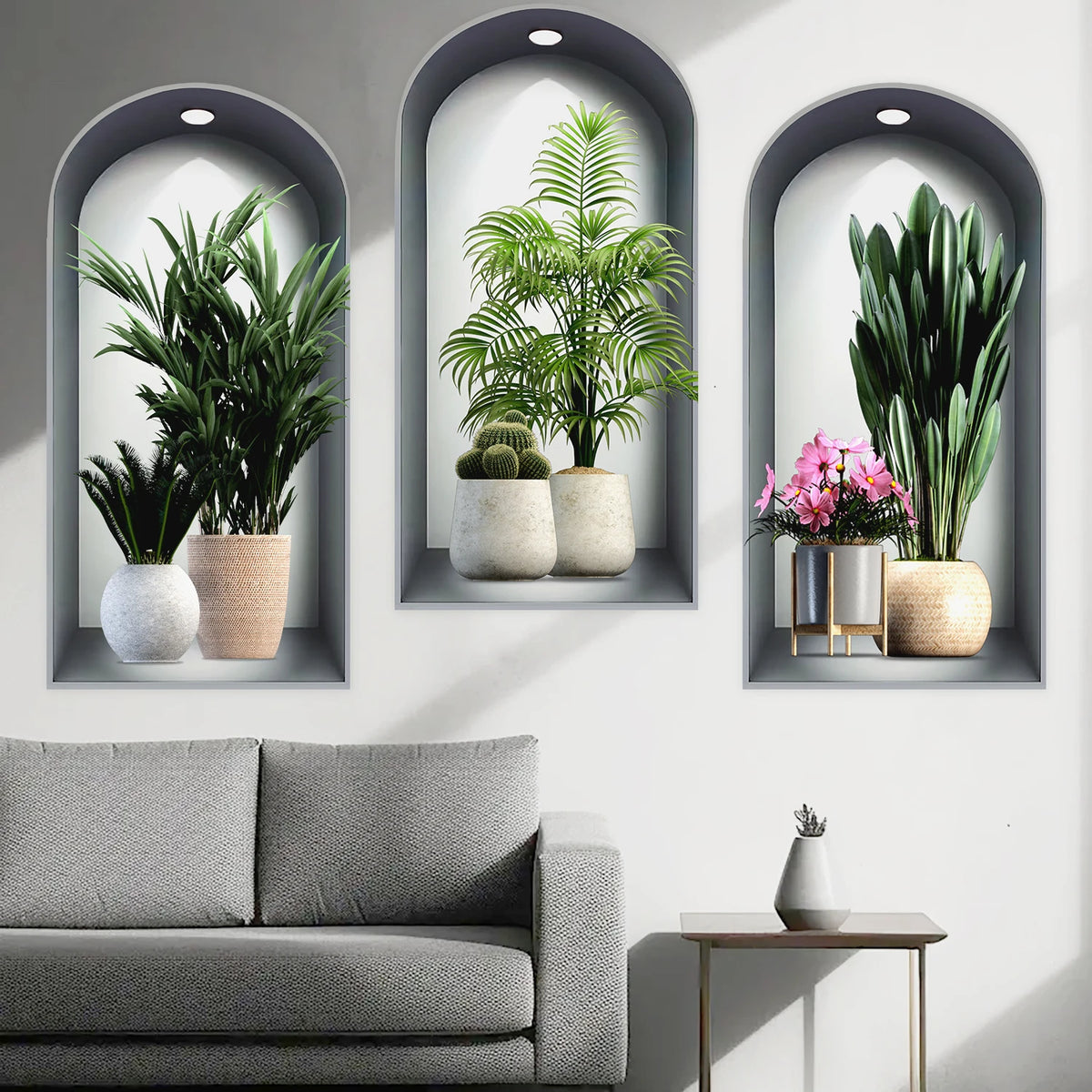 18 Styles Simulated Archway Niche Potted Plant Painting Wall Stickers Bedroom Living Room Hall Peel & Stick Art Mural Decals