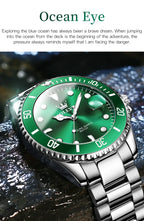 OLEVS 5885 Mens Watch Auto Date Stainless Steel Strap Diving Series Waterproof Men's Sports Watch