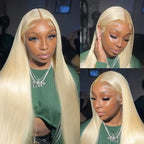 613 Colored Straight Human Hair 13x4 HD Blonde Lace Front Wigs 200 Density 13x6 Transparent Full Lace Frontal Wigs 44 46 Inches