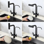 3 Way Pure Water Filter Kitchen Faucets Black Pull Out Filter Kitchen Sink Faucet Hot Cold Mixer Tap Pull Down Kitchen Faucet