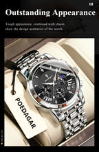 POEDAGAR Original Military Men Watches Waterproof Luminous Date Chronograph Man Watch Stainless Steel Men's Quartz Watches Reloj