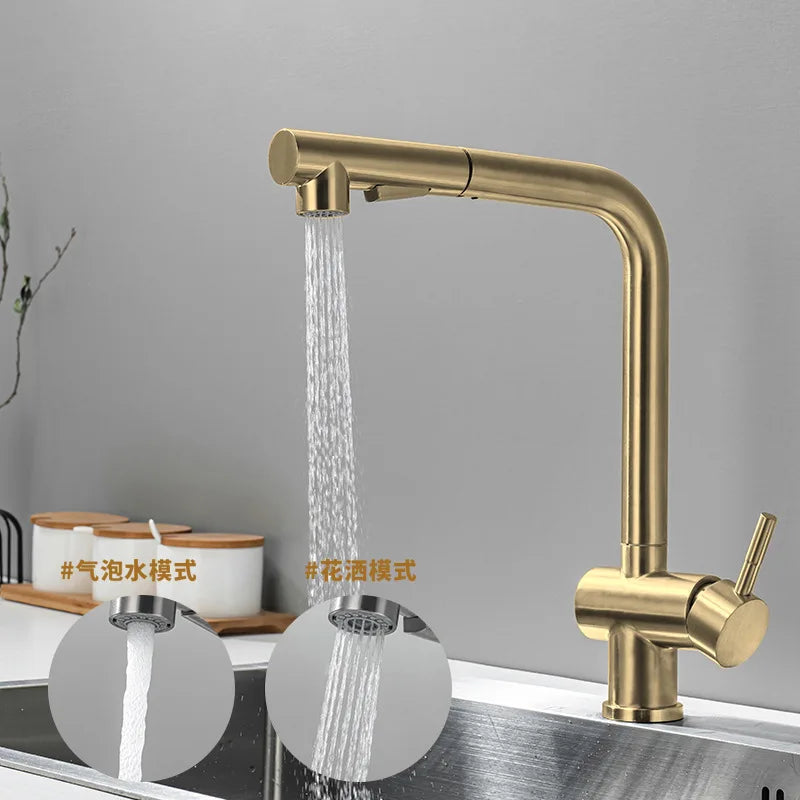 Hot Cold Touch on Kitchen Faucets Stainless Steel Pull Out Kitchen Sink Mixer Tap Black Smart Sensor Touch Kitchen Sink Faucet