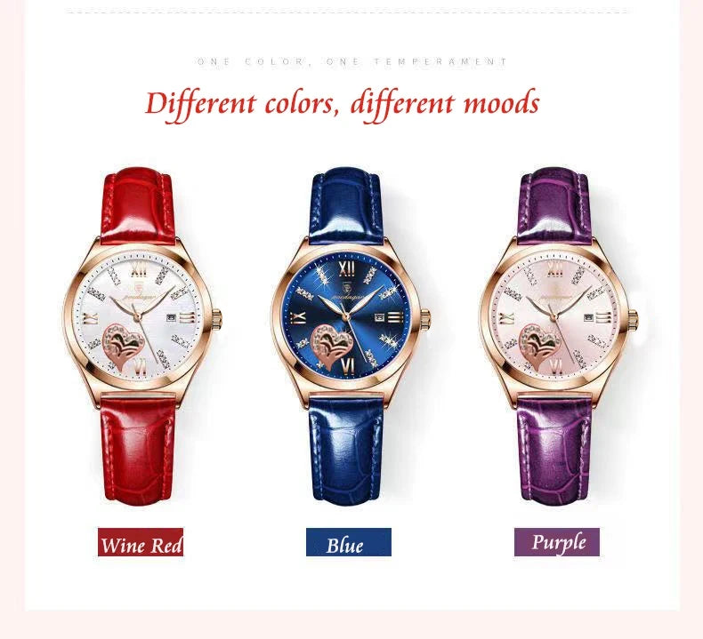 POEDAGAR Luxury Casual Watches For Women Waterproof Calendar Leather Ladies Watch High Quality Fashion Woman's Quartz Wristwatch