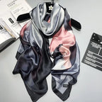 2022 Luxury Brand Women Silk Scarf Designer Plaid Summer Beach Shawls and Foulard Wrap Scarves Female Pure Silk Sjal Hijab New