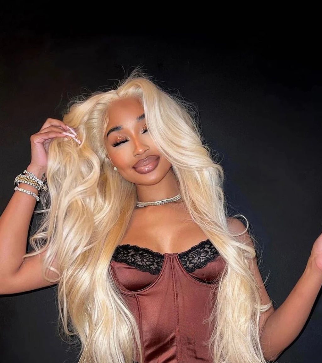 36 40 Inch 613 Honey Blonde Body Wave 250 Density 13x6 HD Lace Front Human Hair Wigs 13x4 HD Lace Frontal Wig for black women