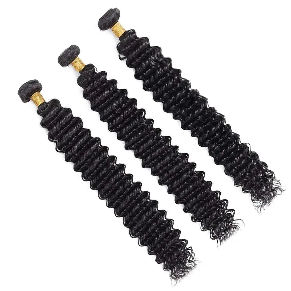 Burmese Curly Bundles with Frontal 100% Human Hair Weave Deep Wave Bundles and Closure Curly Bundles and Frontal For Extension