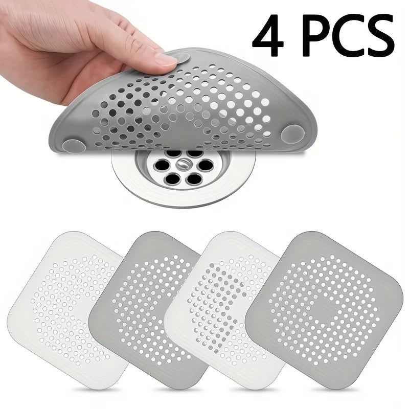 4-Pack Anti-Clogging Drain Strainers, Bathtub Shower Floor Drain Covers, Suitable for Kitchen, Bathroom Sink, Floor Drains