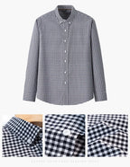 New In Shirt 100%Cotton Fashion Long Sleeve Shirts for Man Slim Fit Formal Plian Shirt Soft Casual Office Designer Plaid Clothes