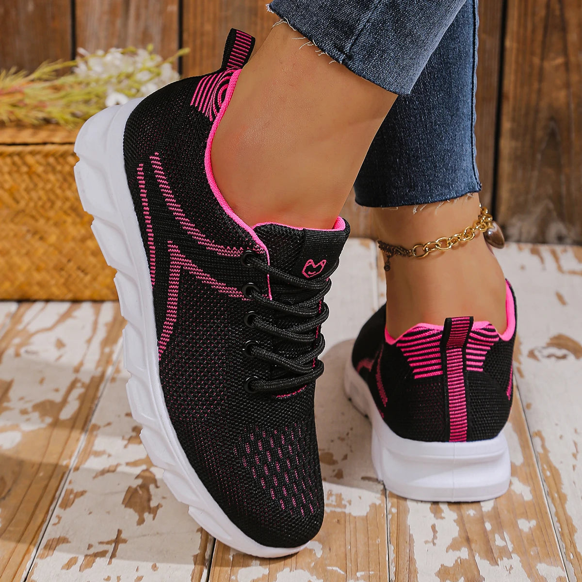2026 Spring/Summer New Style Women's Sole Shoes - Fly-Weave Breathable, Comfortable, Soft-Tread Anti-Slip Fitness Shoes