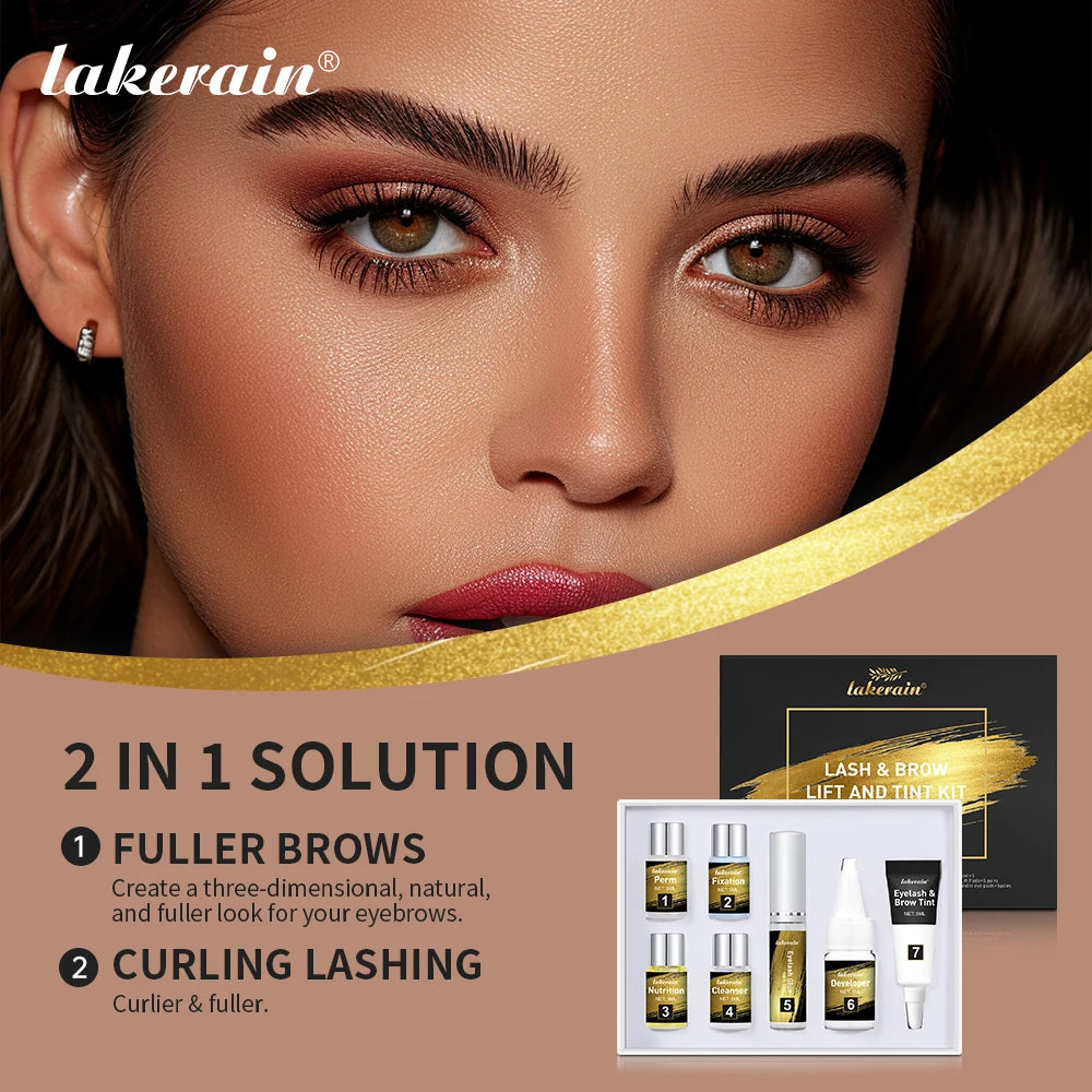 Lash Lift and Black Color Tint Kit Brow Lamination Kit Eyelash Perm Long Lasting Beauty Salon Home Easy to Use Eyes Makeup Tools