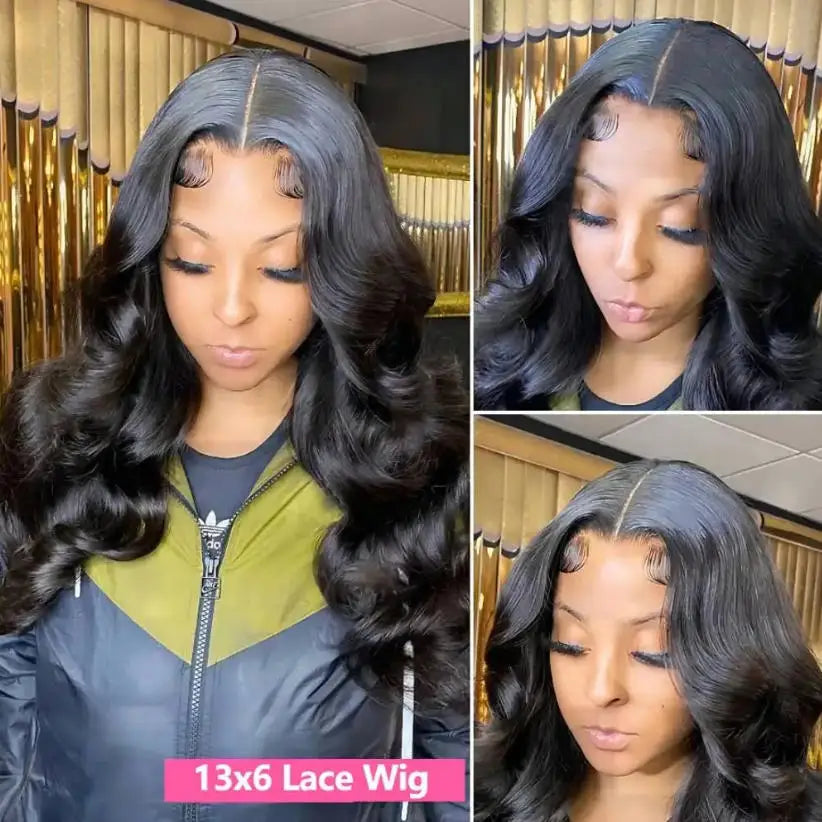 40 42 Inches Silky Smooth Natural Black Body Wave Virgin Lace Wig 16 To 42 Inches 13x6 Wide HD Lace Front 13x4 Daily Lace 250 Density Pre Plucked Undetectable Hairline