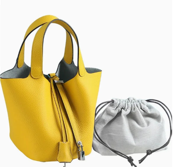 Brand Bucket Bag 18 22CM Women's Bags Trend 2026 Handbag Genuine Leather Luxury Designer Hand Bag Ladies New In Tote Bag