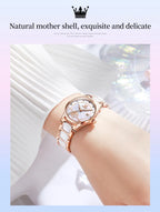 OLEVS Quartz Watch Women Japan Movement Waterproof Stainless Steel Ceramics Women Wristwatch Luxury Ladies watch Set Hot