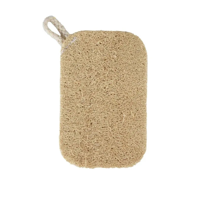 1/6pcs Natural Loofah Exfoliating Sponges - Gentle Body Scrubber for Shower & Bath, Bamboo Fiber Cleaning Pads