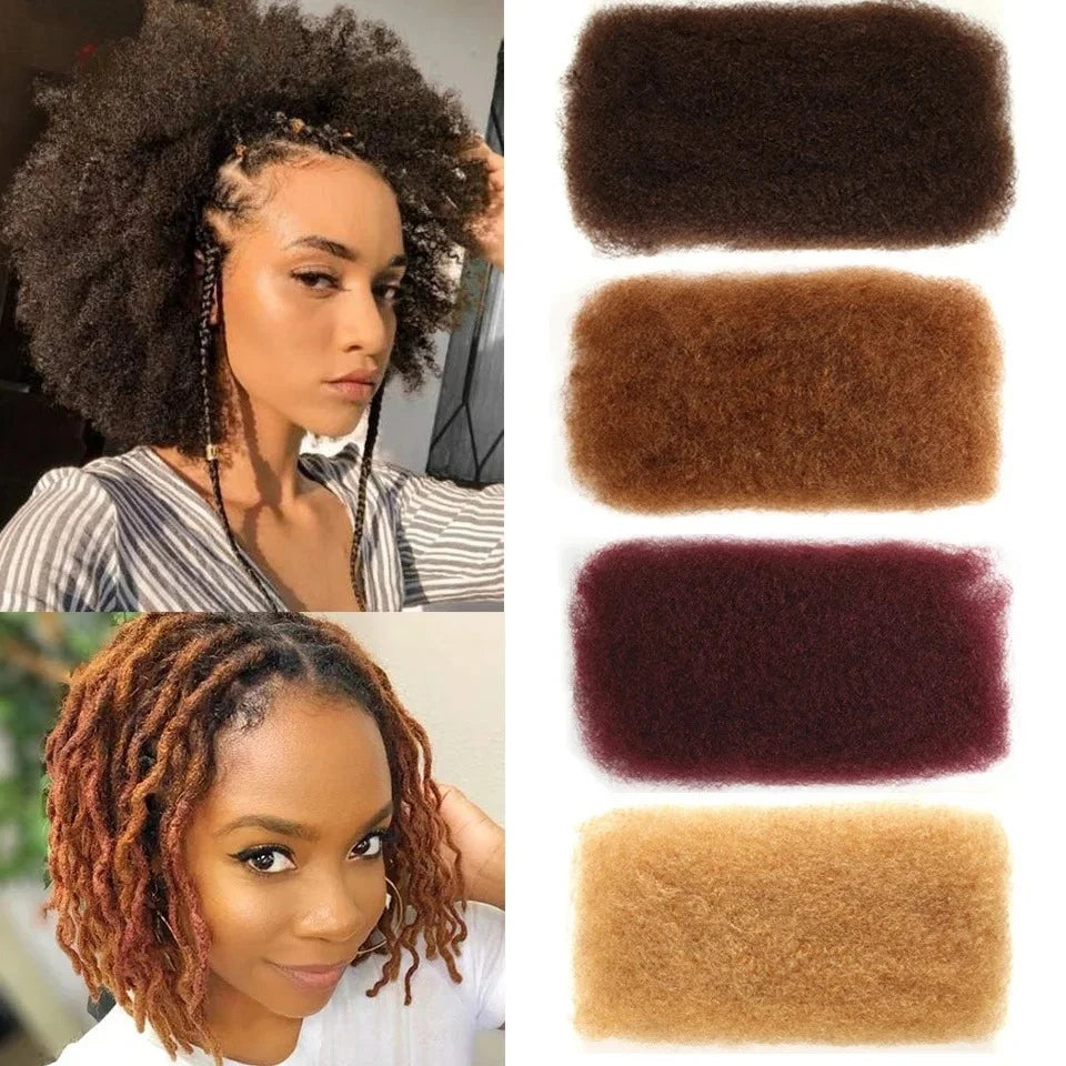 Brazilian QVR Afro Kinky Bulk Human Hair For Braiding Dreadlock Hair 50g/pc Virgin Natural Brown Remy Human Hair Debut Extension