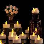 12/24Pack Battery Tea Lights LED Realistic Flameless Flickering Warm Yellow Candle Holiday Gift for Party Wedding Home Decor