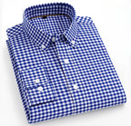 New In Shirt 100%Cotton Fashion Long Sleeve Shirts for Man Slim Fit Formal Plian Shirt Soft Casual Office Designer Plaid Clothes