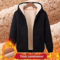 American Style Hooded Zipper Jacket Lamb Velvet Men Women Autumn Winter Thickened Long Sleeve Sweatshirt Warm Youth Fashion