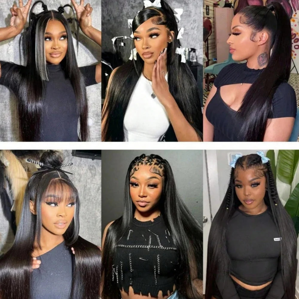 40 42 Inch Straight Human Hair Wigs 13x4 13x6 HD Lace Frontal Wigs For Women Glueless Bone Straight Lace Front Human Hair Wigs