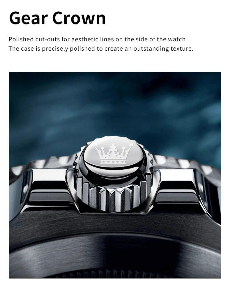 OLEVS 5885 Luxury Men Watch Diving Series Deep Waterproof Auto Date Stainless Steel NEW Red Dial Original Wristwatch