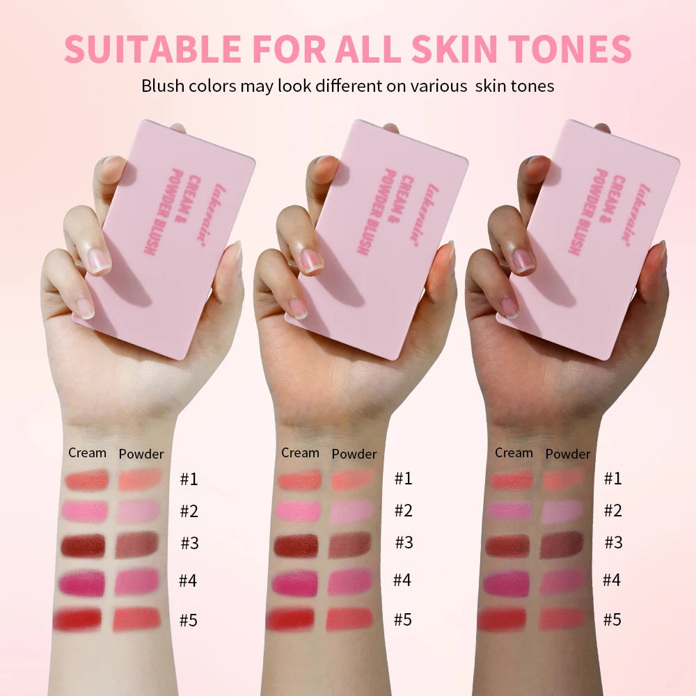 2-in-1 blush palette Natural and moist easy-to-color matte blush powder Facial blush Fine powder, easy to spread, easy to apply,