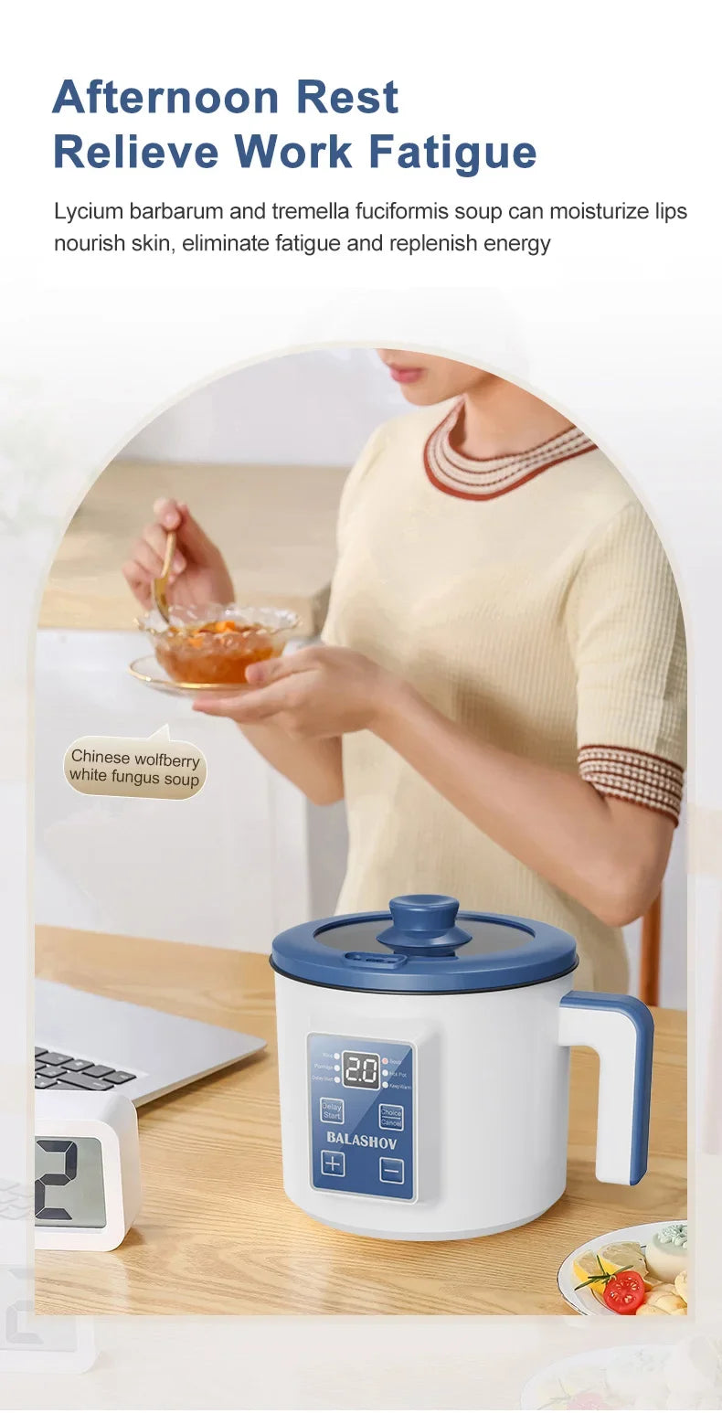 Mini Electric Rice Cooker Double Layer Multi Cooker Non-Stick Smart MultiCooker Electric Cooker Steamed Rice Pot for Home
