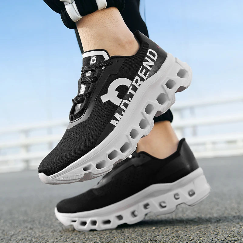 2025Male Cushioning Sneakers NonSlip Casual Sports Shoes Lightweight Men's Walking Running Shoes Hhollow Design Large Size 39-45