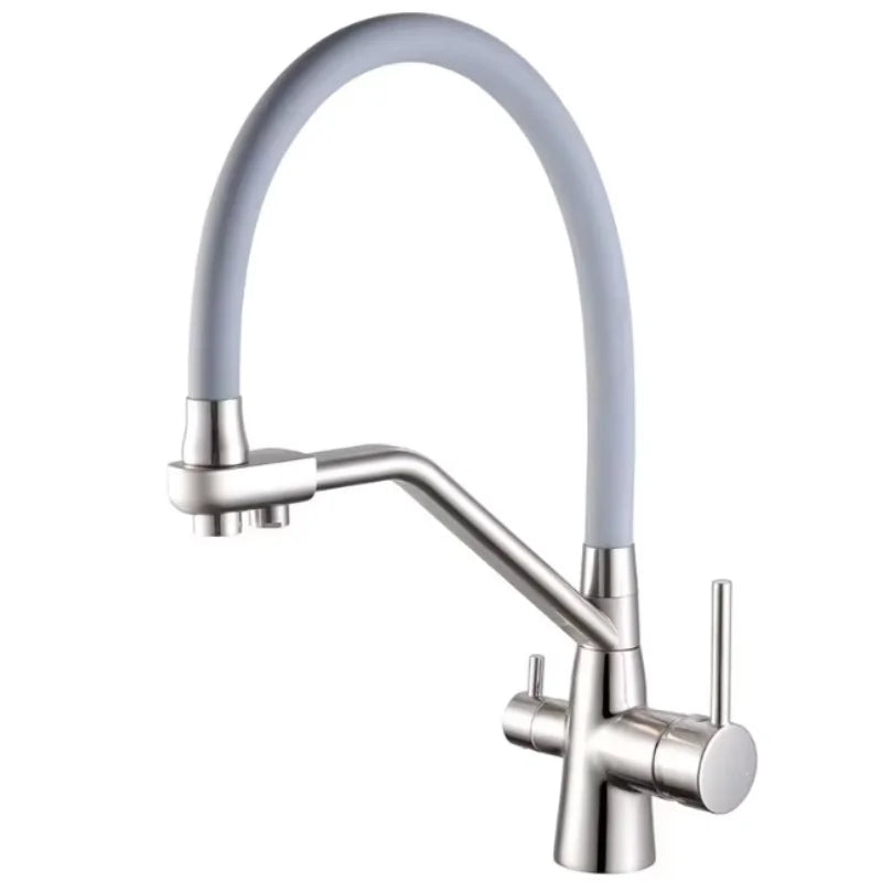 360 Rotate 3-in-1 Kitchen Sink Faucet Water Filter Tap Purification Mixer for Hot Cold and Purified Drinking Water