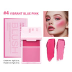 Matte Cream/powder Blush 2-in-1 Natural Moisturizing Waterproof Longlasting Shimmer Cheeks Rouge Highly Pigment Makeup Cosmetics