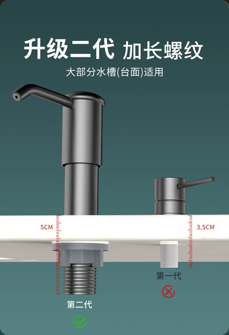 Kitchen Counrtertop Dishes Dispenser with Extention Tube Hand Press Soap Liquid Pump Plastic Soap Dispenser for Sink Accessories