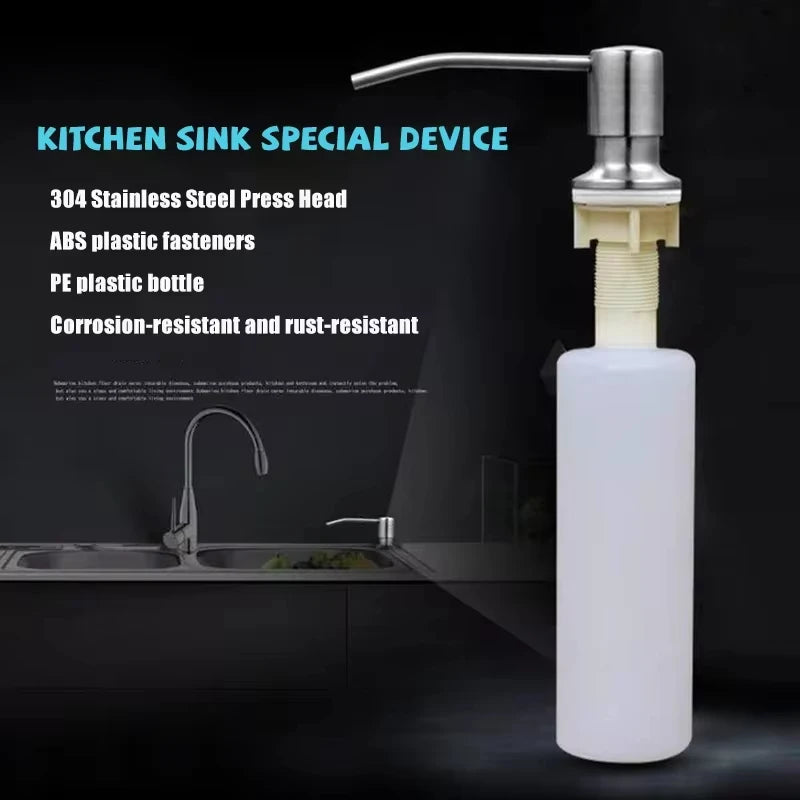 Stainless Steel Liquid Soap Dispenser Pump Kitchen Sink Hand Pressure Liquid Dispenser Kitchen Hardware Accessories