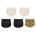 5 PCS High-waist Women's Simple Satin Ice Silk Seamless Underwear Female Breathable High Quality Panties Butt Lift Briefs