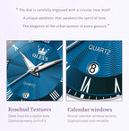 OLEVS 5608 Luxury Brand Women's Wristwatch Waterproof Stainless Steel Strap Luminous Date Quartz Watch for Ladies