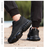 Safety Shoes Men Steel Toe Boots Anti-smash Anti-puncture Safety Work Shoes Men Lightweight Breathable Protective Shoes Black