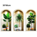 3PCS 3D Plants Wall Stickers, Potted Plant Wall For Room Kitchen Bedroom Office Room Decoration Hogar Hunter Home Decor Items