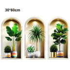 3PCS 3D Plants Wall Stickers, Potted Plant Wall For Room Kitchen Bedroom Office Room Decoration Hogar Hunter Home Decor Items
