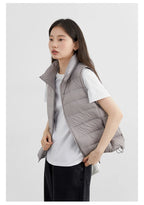 CHIC VEN New Women Down Coats Sleeveless Lightweight 90 White Duck Down Stand Up Collar Female Down Vest Autumn Winter 2026