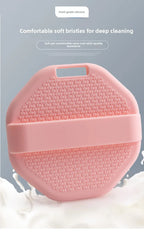 NEW Bath Soft Silicone Back Brush Bath Shower Sponge Scrubbing Brush with Handle Exfoliating Scrub Skin Exfoliating Brushes