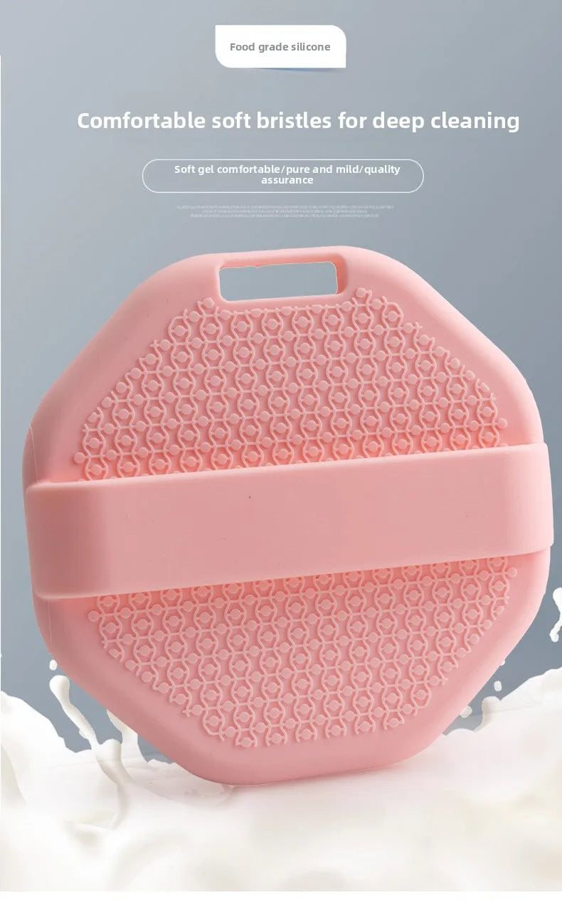 NEW Bath Soft Silicone Back Brush Bath Shower Sponge Scrubbing Brush with Handle Exfoliating Scrub Skin Exfoliating Brushes