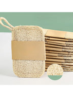 1/6pcs Natural Loofah Exfoliating Sponges - Gentle Body Scrubber for Shower & Bath, Bamboo Fiber Cleaning Pads