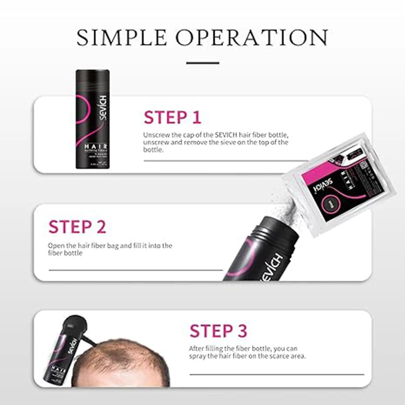 Sevich Hair Building Fibers For Men & Women Dark Brown 25g Fill In Fine Or Thinning Hair Instantly Thicker Fuller Looking Hair
