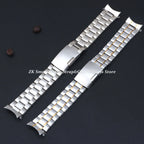 20mm 22mm Watch Straps Steel Metal Watch Bands Curved Arc End Bracelet Waterproof Diving Replacement Wristband Belt Accessories