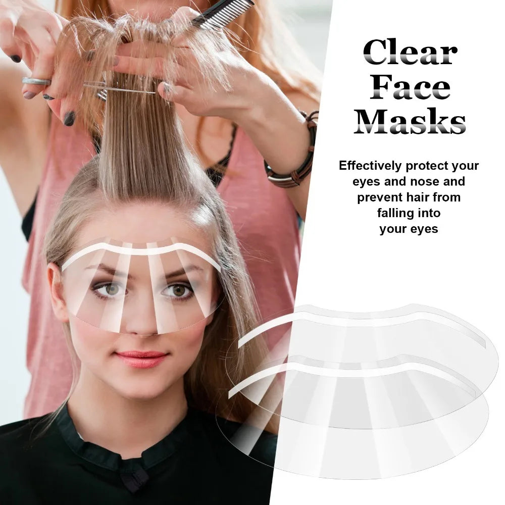 25/50pcs New Disposable Hairdressing Eye Mask Transparent Eye Shield Kit Dye Perm Face Cover Bangs Protection Guard Mask